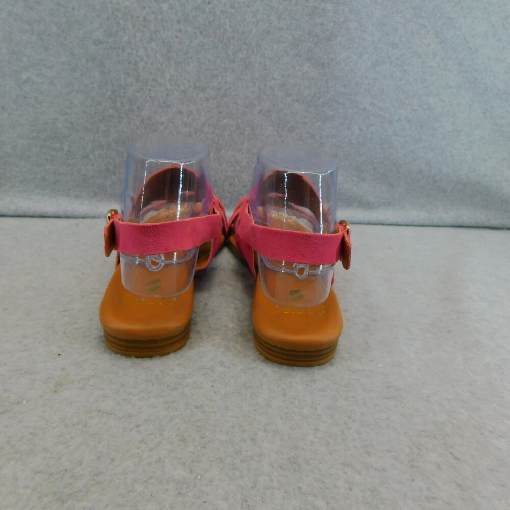 Franco Sarto Gia Pink Suede Leather Sandal Flats Women Adjustable Strap Size 7 - Picture 4 of 9